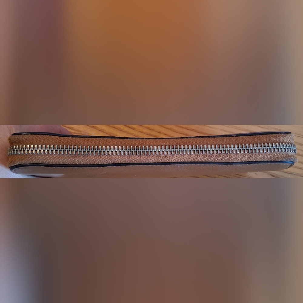 Euc Leatherology Windsor Caramel Tan Full Grain Zip Around Quiet Luxury Wallet — image 5 of 8